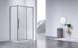 Душевой уголок Vincea Slim-N VSR-4SN8013CLGM, 1300*800, вороненая сталь, стекло прозрачное