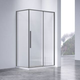 Душевой уголок Vincea Slim-N VSR-4SN8013CLGM, 1300*800, вороненая сталь, стекло прозрачное