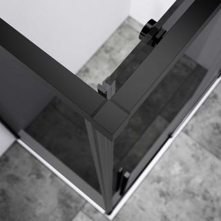 Душевой уголок Vincea Slim-N VSR-4SN8014CGB, 1400*800, черный, стекло тонированное