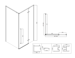 Душевой уголок Vincea Slim-N VSR-5SN1010CL, 1000*1000, хром, стекло прозрачное