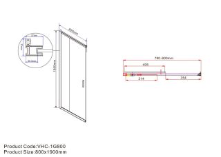 Душевой уголок Vincea Garda VSS-1G8011CLBN, 1100*800, брашированный никель, стекло прозрачное