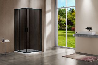 Душевой уголок Vincea Garda VSS-1G8090CGB, 900*800, черный, стекло тонированное