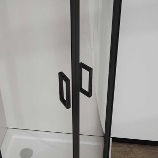 Душевой уголок Vincea City VSQ-5CT900CLB, 900*900, черный, стекло прозрачное