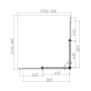Душевой уголок Vincea Dice VSS-4D100CL, 1000*1000, хром, стекло прозрачное