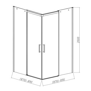 Душевой уголок Vincea Dice VSS-4D900CL, 900*900, хром, стекло прозрачное