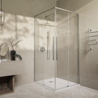 Душевой уголок Vincea Slim-N VSS-4SN9010CLBN, 1000*900, брашированный никель, стекло прозрачное