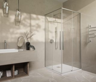 Душевой уголок Vincea Slim-N VSS-4SN9010CLBN, 1000*900, брашированный никель, стекло прозрачное