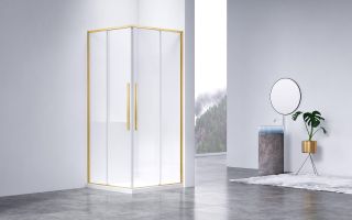 Душевой уголок Vincea Slim-N VSS-4SN9010CLG, 1000*900, брашированное золото, стекло прозрачное