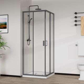 Душевой уголок Vincea City VSS-5CT8010CLGM, 1000*800, вороненая сталь, стекло прозрачное