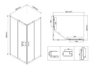 Душевой уголок Vincea City VSS-5CT9010MT, 1000*900, хром, стекло текстурное