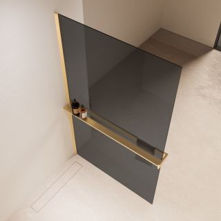 Душевая перегородка Vincea Walk-In VSW-1HR900CGG, 900*2000, матовый золотой, стекло тонированное