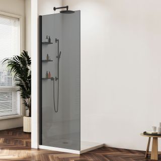Душевая перегородка Vincea Walk-In VSW-1HWS120CGB, 1200*2000, черный матовый, стекло тонированное