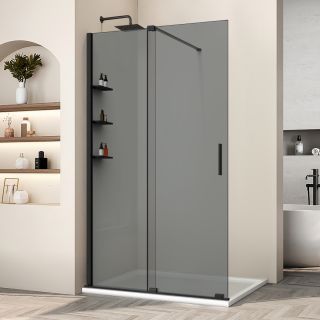 Душевая перегородка Vincea Walk-In VSW-1WSL120CGB, 1200*2000, черный матовый, стекло тонированное