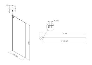 Душевая перегородка Vincea Walk-In VSW-7HA800CL, 800*2000, хром, стекло прозрачное