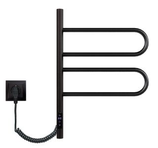 Полотенцесушитель электрический Vincea VTD-1R1CBE 44×60, черный, таймер