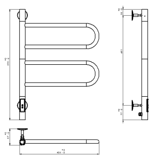 Полотенцесушитель электрический Vincea VTD-1R1CGE 44×60, графит, таймер
