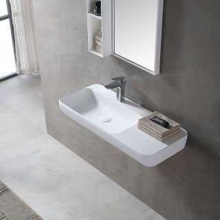 Раковина Solid Surface Vincea VWB-6S590MW, 900*400*120, подвесная, цвет белый матовый