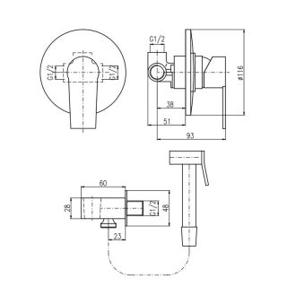 Гигиенический душ со смесителем Rav Slezak Colorado CO242/1 хром
