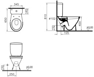 Унитаз Norm Blanc 9837B099-7201 напольный с крышкой микролифт