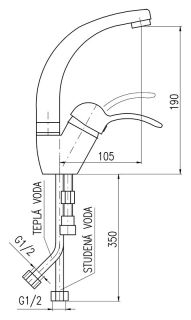 Смеситель для раковины Rav Slezak Labe L006.5/2Z золото