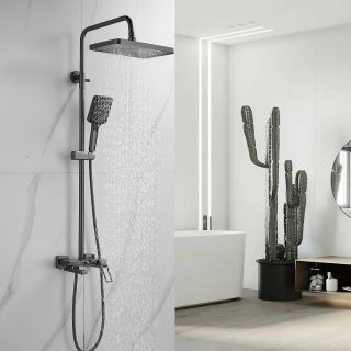 Душевая стойка Shevanik S6826T оружейная сталь