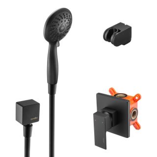 Встраиваемый смеситель для душа Swedbe Platta 5550B с лейкой чёрный