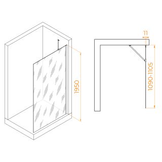 Душевая перегородка RGW WA-102B 351010211-14 110см чёрный