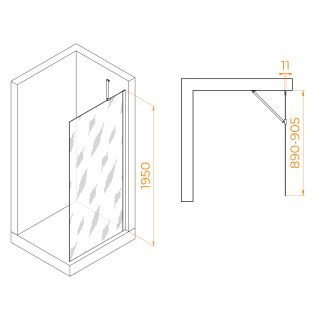 Душевая перегородка RGW WA-102 351010209-11 90см хром