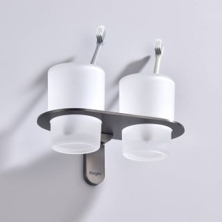 Стакан для ванной комнаты Raglo R300.08.09 двойной графит