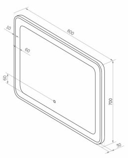 Зеркало с подсветкой Continent Velvette ЗЛП1148 с сенсорным выключателем 80см