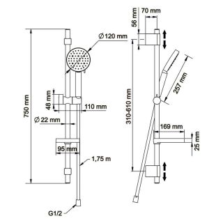 Душевой гарнитур Swedbe Hermes 5111B чёрный