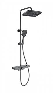 Душевая стойка Wonzon & Woghand ThermoKlick WW-B3098-A-BGG с термостатом тёмный графит