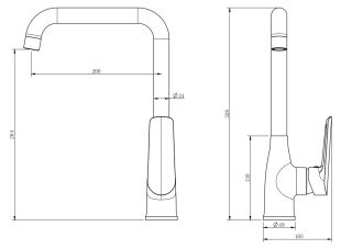 Смеситель для кухни ESKO Lagos Black LG06B черный