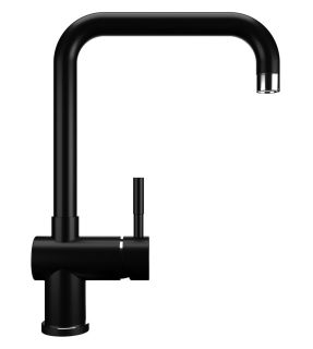 Смеситель для кухни Ulgran Classic U-023-344 с высоким поворотным изливом ультра-чёрный