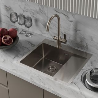 Кухонная мойка IDDIS Haze HAZ59SLi77 левая 59см сталь