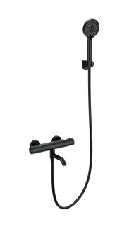 Смеситель для ванны с душем Wonzon & Woghand WW-B3029-A1-MB с термостатом чёрный матовый