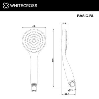 Душевая лейка 1 режим WHITECROSS BASIC-GL золото