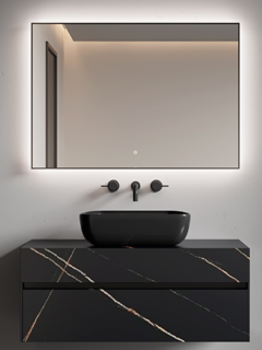 Зеркало с подсветкой Armadi Art 543-100-B 100 см чёрный