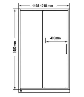 Душевая дверь by Deonria Kupe D-195-120-6-T-B 120см графит/прозрачный