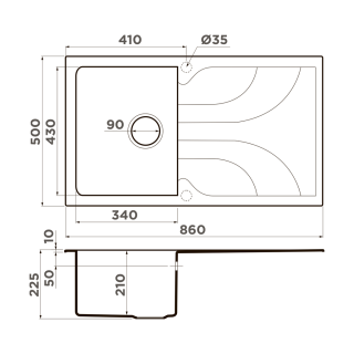 Мойка кухонная Omoikiri Yasugata-86-PL платина