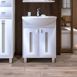 Тумба под раковину Бриклаер Бали 4627125412097 60 см светлая лиственница/белый