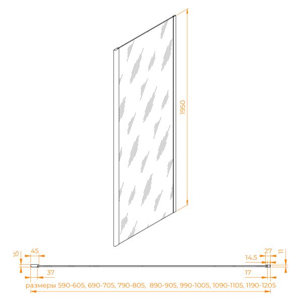 Боковая панель RGW Z-050-2Gr 352205211-210 110 см серый