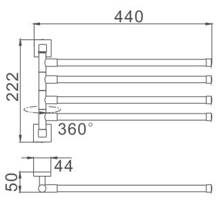 Полотенцедержатель Haiba HB8614 44см хром
