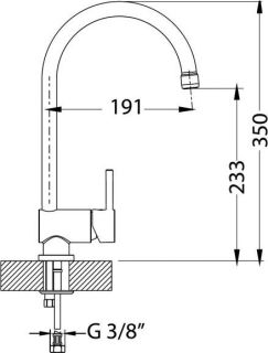 Смеситель для кухни Alveus ARC 1126724 серый
