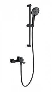 Смеситель для ванны с душевым гарнитуром Wonzon & Woghand WW-C2036-MB чёрный матовый