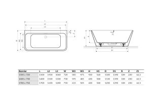 Ванна акриловая EXCELLENT Ванна Lila 2.0 150x72
