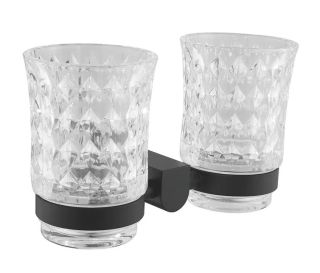 Стакан двойной для ванной комнаты Rose RG1722H чёрный