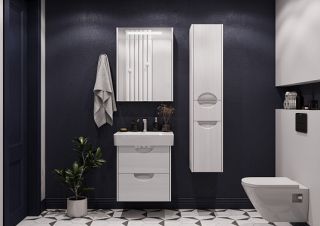 Зеркальный шкаф Акватон Сильва 60см дуб полярный 1A216202SIW70