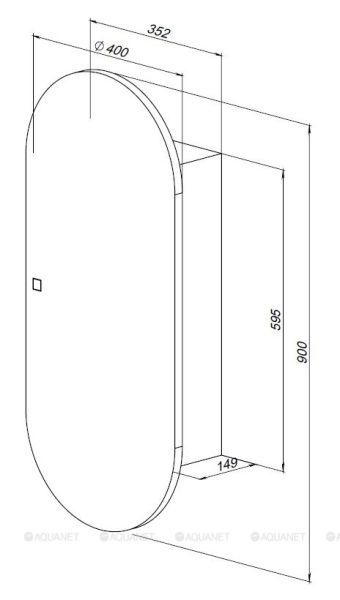Зеркальный шкаф с подсветкой Aquanet Монте 344786 40 см белый