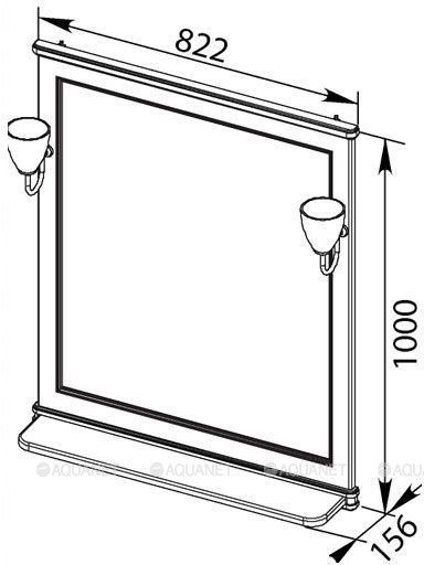 Зеркало Aquanet Валенса 180293 80 см чёрный краколет/золото